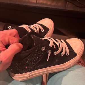 Jasmine Black and Silver Sneakers girls